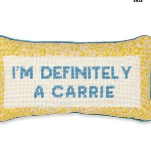 Furbish Studio - I'm A Carrie Needlepoint Pillow - Perfect Condition